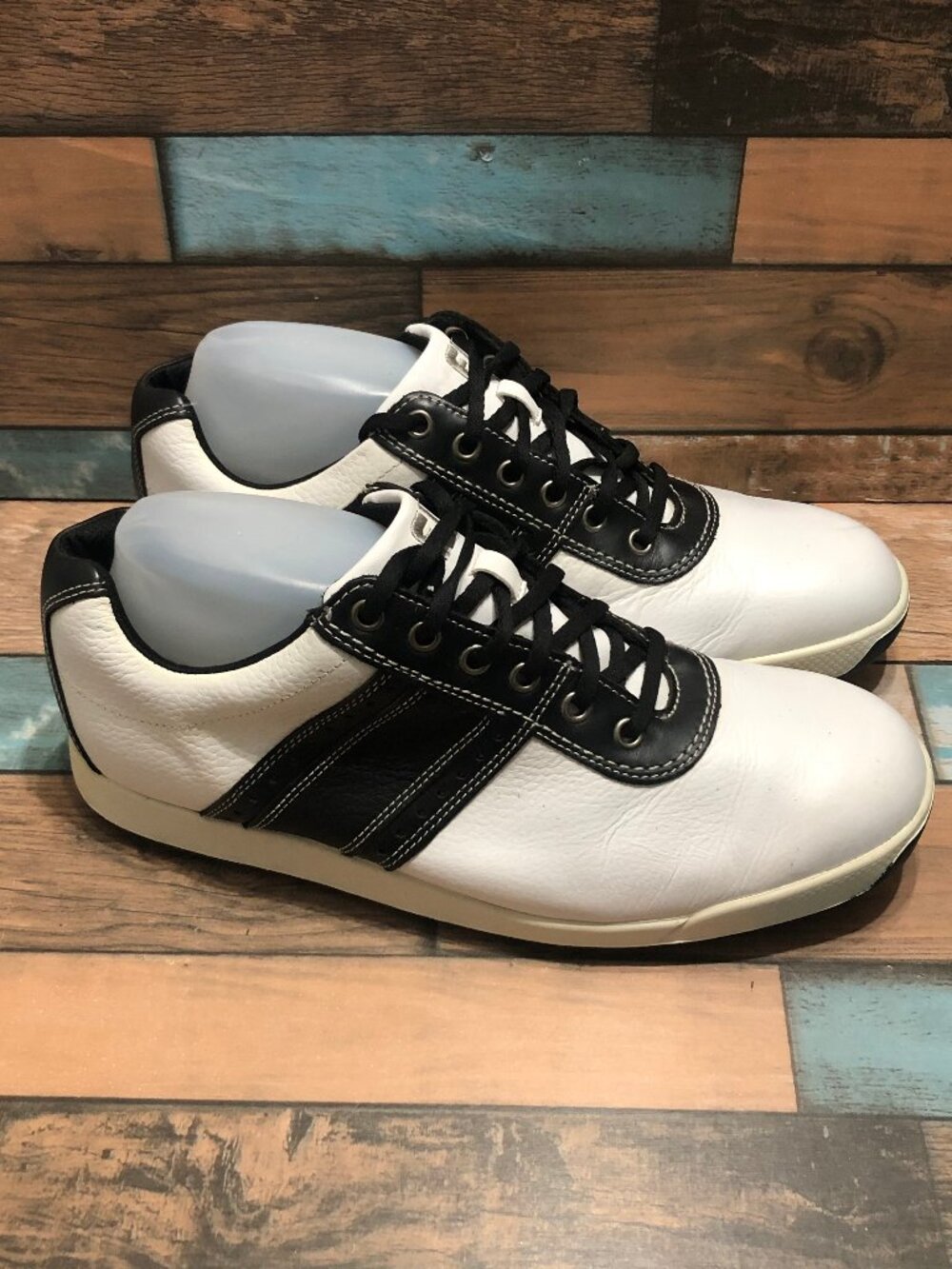 FootJoy Golf Shoes Men's Size 10W Lace Up White Black